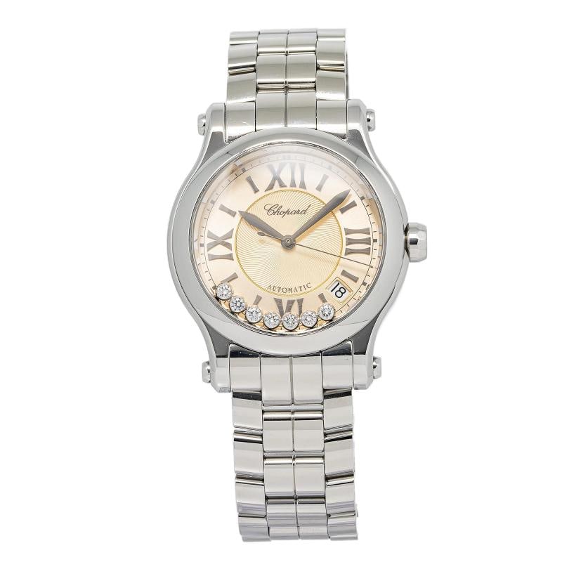 Chopard Happy Sport 8559 SS 7 Floating Diamonds Salmon Dial Auto Ladies 36mm (1 of 6)
