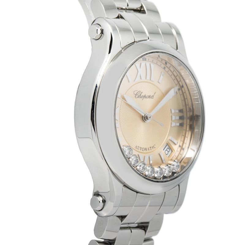 Chopard Happy Sport 8559 SS 7 Floating Diamonds Salmon Dial Auto Ladies 36mm - 3