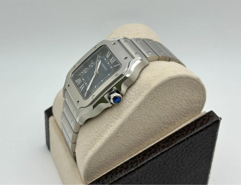 Cartier Santos Medium 35.1mm WSSA0063 Blue Dial Steel Extra Band Box Paper - 6