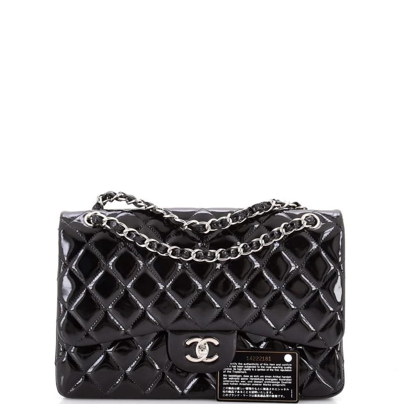 Chanel Classic Double Flap Bag Quilted Patent Jumbo - 2