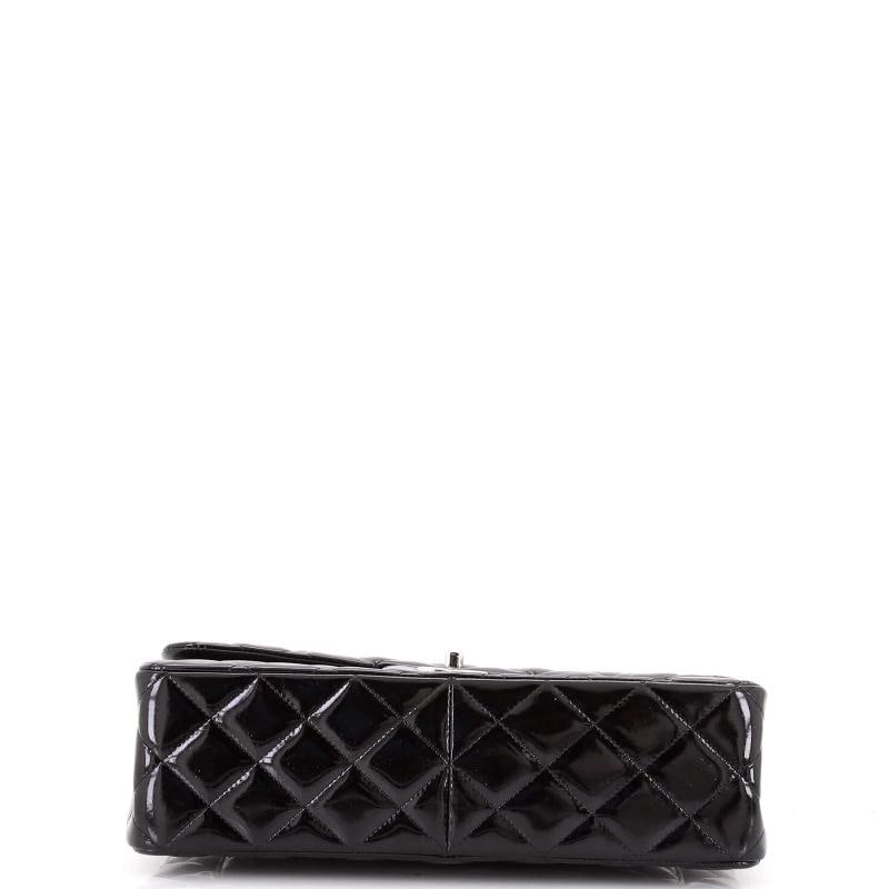 Chanel Classic Double Flap Bag Quilted Patent Jumbo - 5