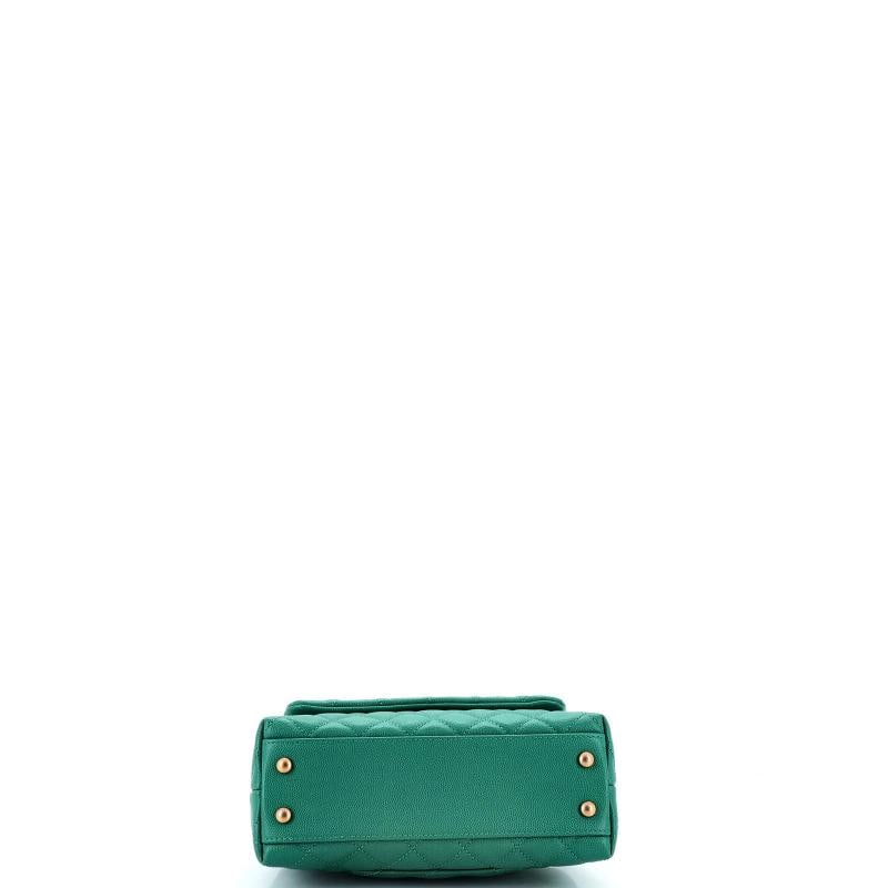 Chanel Coco Top Handle Bag Quilted Caviar with Lizard Embossed Handle Mini - 5
