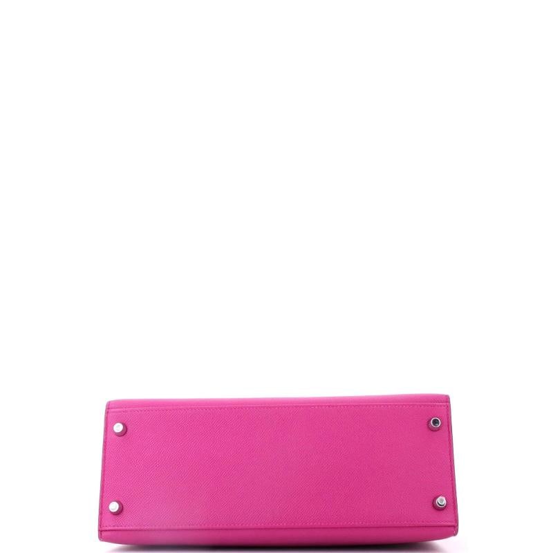 Hermes Kelly Handbag Pink Epsom with Palladium Hardware 28 - 5