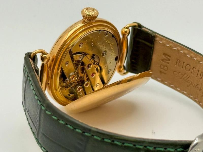 Vintage Patek Philippe Tiffany & Co Watch 34mm 18K Gold Leather Strap - 5