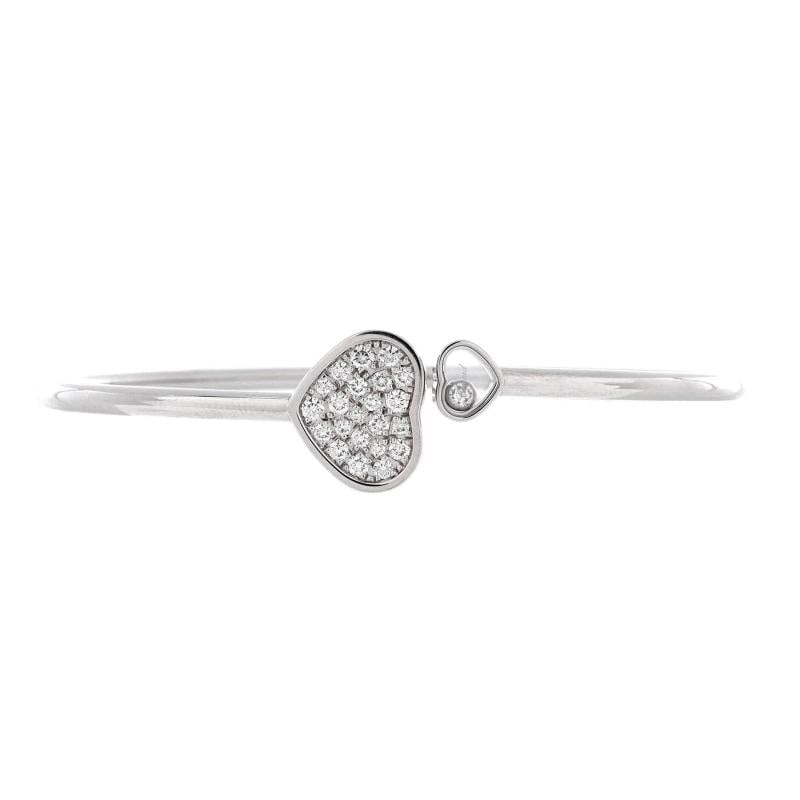Chopard Happy Diamonds Heart Cuff Bracelet 18K White Gold with Pave Diamonds: Measurements: Circumference: 6.60 ", Width: 2.55 " Condition: Pre-owned - Good,Brand: Chopard,Main Stone: Diamond,Metal: 18K White Gold,Metal Purity: 18K,Style: Cuff,Type: Bracelet,Color: