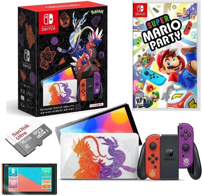 Nintendo Switch OLED Pokemon Scarlet & Violet Edition Bundle + Mario Party (1 of 8)