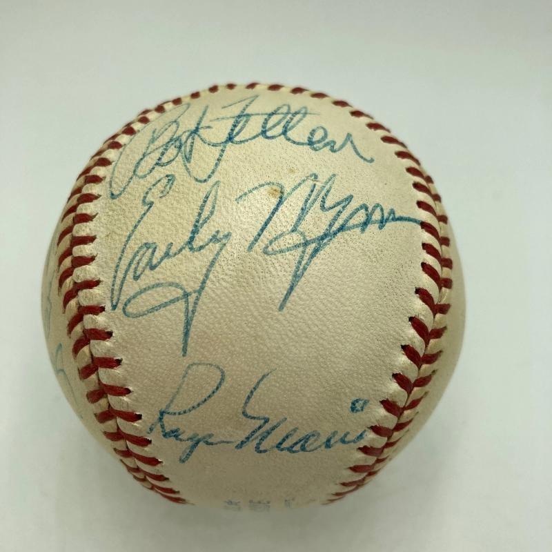 Satchel Paige Roger Maris Stan Musial HOF Legends Signed 1960's Baseball Beckett - 2