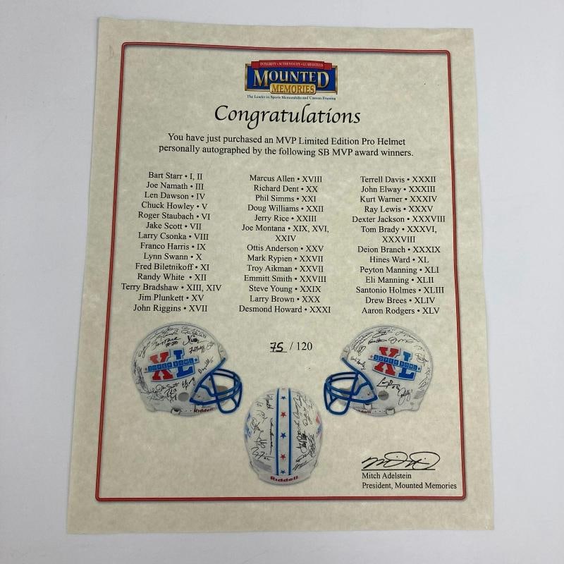 Beautiful Super Bowl MVP's Signed Helmet 40 Sigs With Tom Brady JSA COA - 3