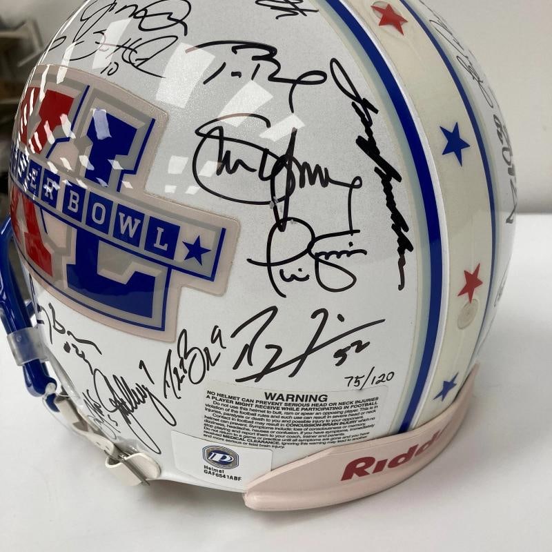 Beautiful Super Bowl MVP's Signed Helmet 40 Sigs With Tom Brady JSA COA - 6