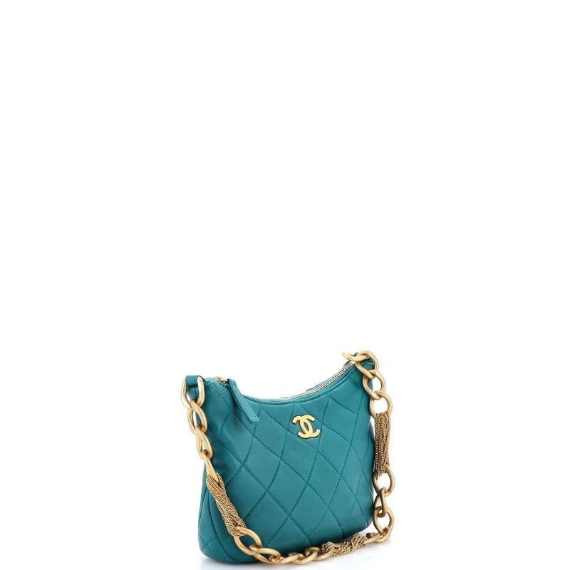 Chanel CC Mixed Chain Link Zip Hobo Quilted Lambskin - 2