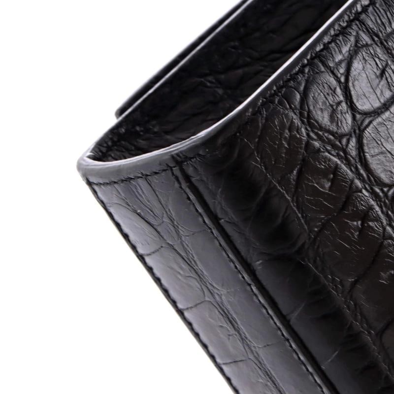 Saint Laurent Classic Monogram Tassel Crossbody Bag Crocodile Embossed Leather - 7