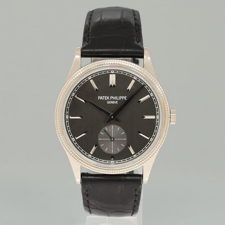 2021 PAPERS Patek Philippe 6119g 37mm White Gold Calatrava Black Leather Watch - 2