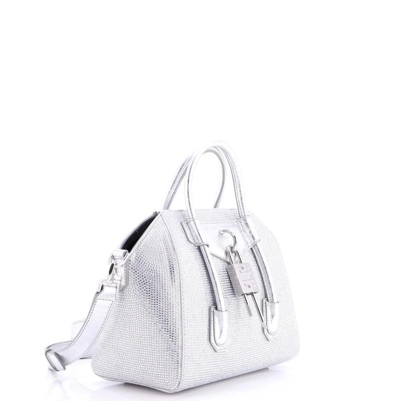 Givenchy Antigona Lock Bag Crystal Embellished Satin Mini - 2