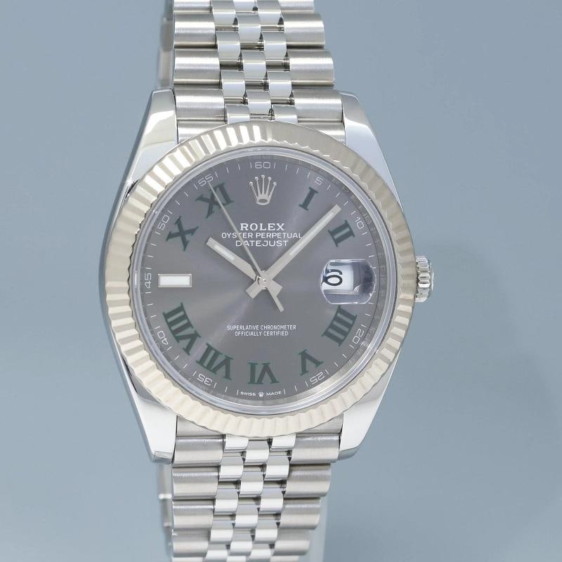 2023 PAPERS Rolex DateJust 41 Wimbledon 126334 steel White Gold Jubilee Watch - 3