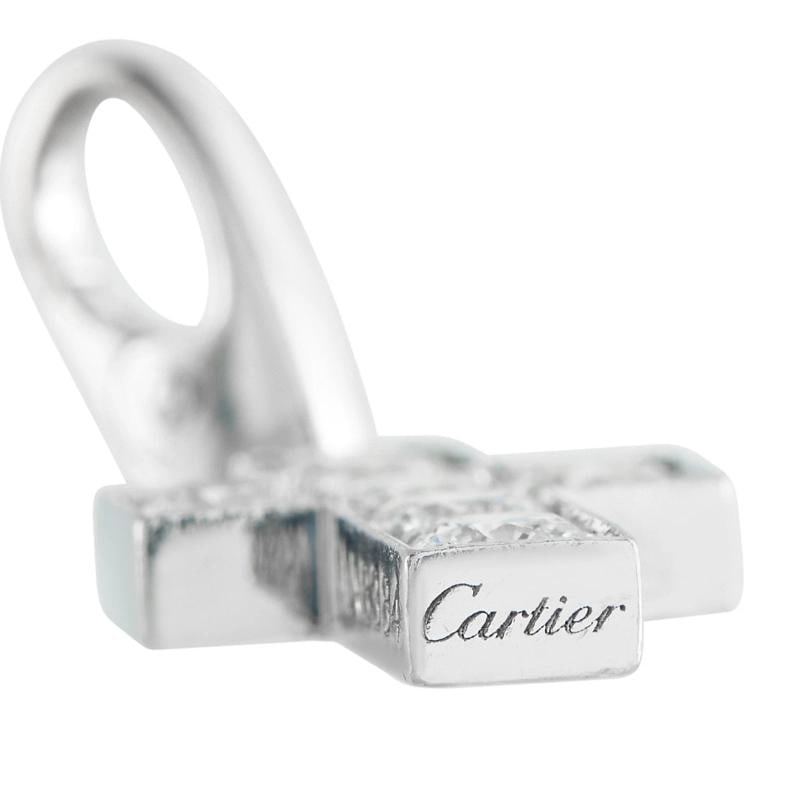 Cartier 18K White Gold Cross 0.90ct Diamond Pendant - 4