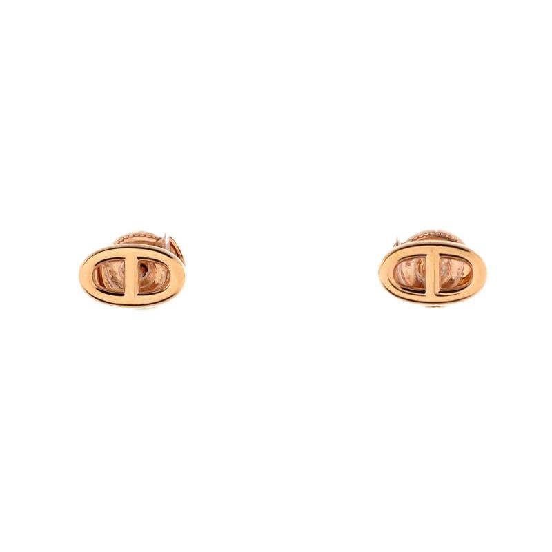 Hermes Farandole Stud Earrings 18K Rose Gold Very Small: Measurements: Height/Length: 5.60 mm, Width: 9.50 mm . Condition: Pre-owned - Good,Brand: Hermes,Main Stone: Unknown,Metal: 18K Rose Gold,Metal Purity: 18K,Style: Stud,Type: Earrings,Color: Rose Gold,