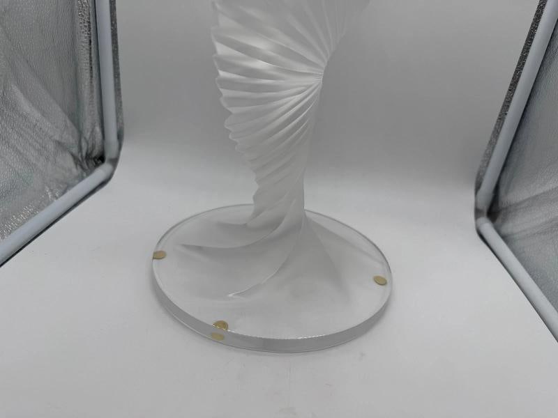 LALIQUE FRANCE FROSTED CRYSTAL ART GLASS SCULPTURE~SIGNED~(13"H & 7.5"Dia) - 14