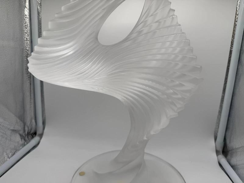 LALIQUE FRANCE FROSTED CRYSTAL ART GLASS SCULPTURE~SIGNED~(13"H & 7.5"Dia) - 3