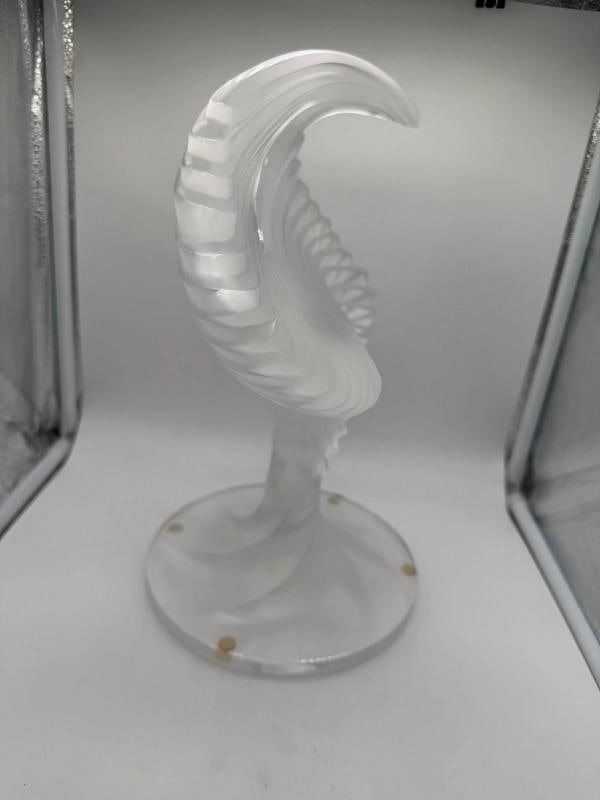 LALIQUE FRANCE FROSTED CRYSTAL ART GLASS SCULPTURE~SIGNED~(13"H & 7.5"Dia) - 5