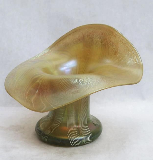 TIFFANY L.C.T. FAVRILE GLASS VASE~(6"H x 7.5"Dia) - 3