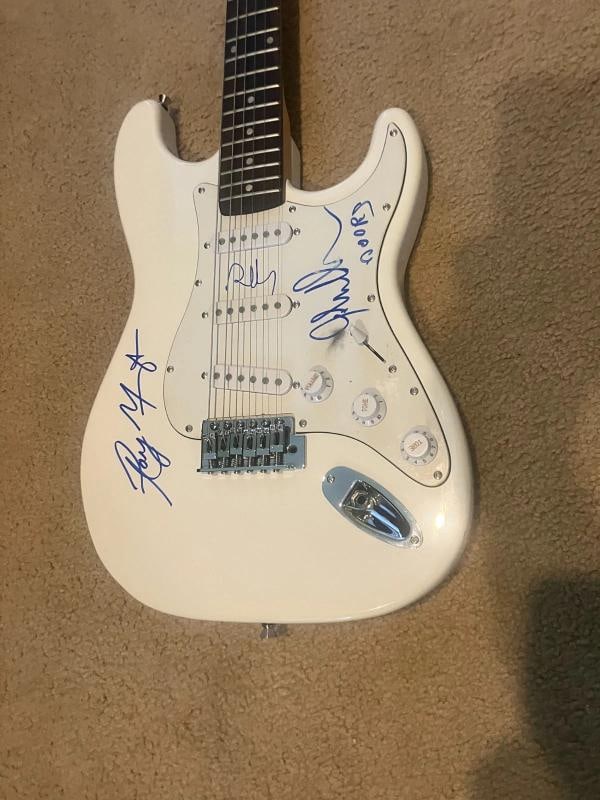 THE DOORS: Ray Manzarek, Robby Krieger & John Densmore Signed Guitar (PSA LOA) - 2