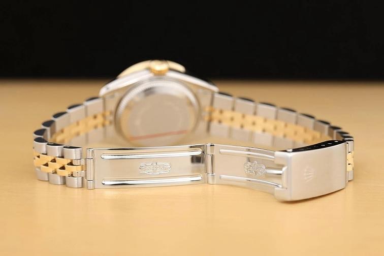 ROLEX DATEJUST 69173 18K YELLOW GOLD 1.1 CT STEEL MOP SAPPHIRE DIAMOND WATCH - 10