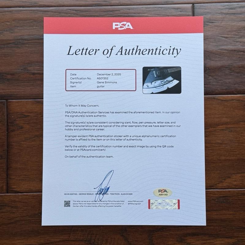 GENE SIMMONS Signed Guitar (PSA LOA) - 4
