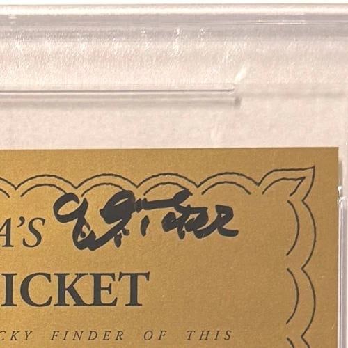 Gene Wilder Signed Willy Wonka's Golden Ticket PSA DNA Graded GEM MT 10 - 2