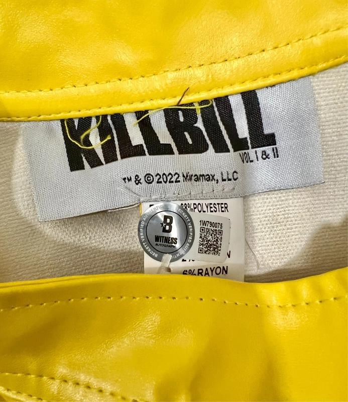 Uma Thurman Kill Bill Signed Yellow Jacket Auto Beckett Witnessed - 6