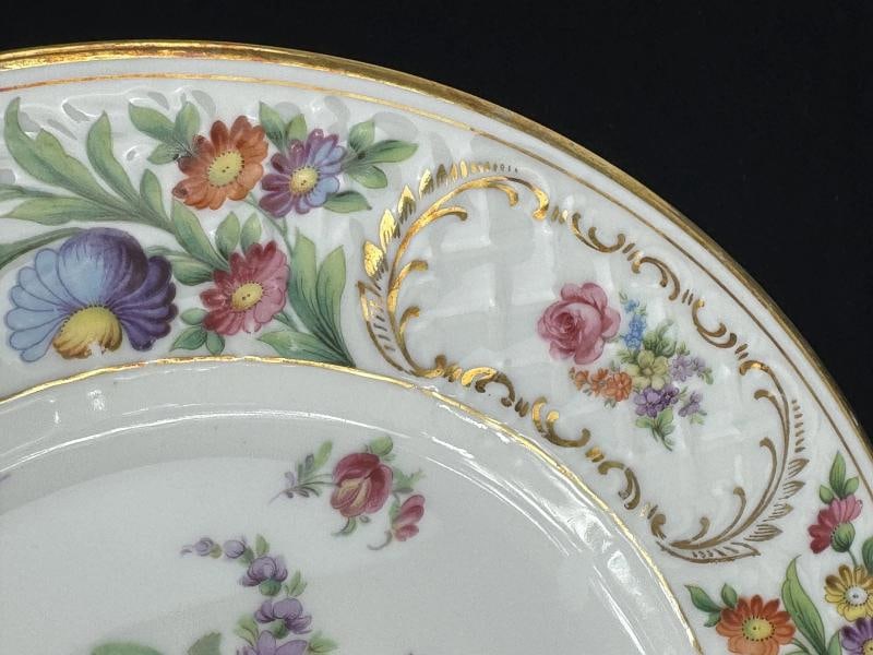 Set 13 VTG Schumann Bavaria Empress Dresden Flowers 11" LARGE Dinner Plates - 5