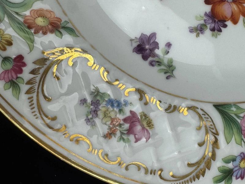 Set 13 VTG Schumann Bavaria Empress Dresden Flowers 11" LARGE Dinner Plates - 6