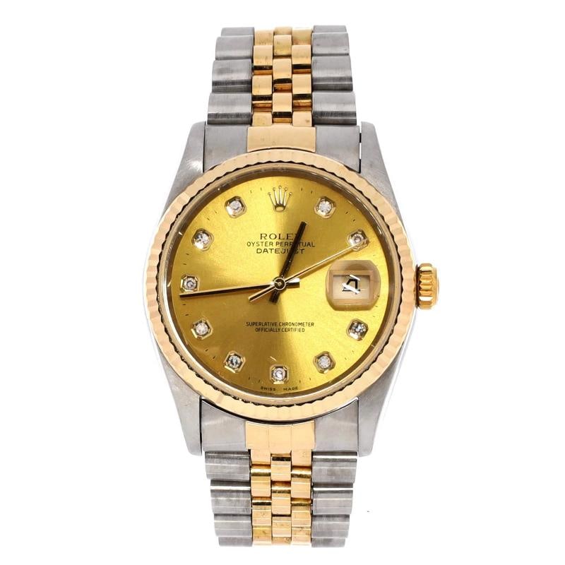 Rolex Oyster Perpetual Datejust Automatic Watch Stainless Steel and Yellow Gold: Accessories: No Accessories Measurements: Case Size/Width: 36mm, Watch Height: 12mm, Band Width: 20mm, Wrist circumference: 7.0". Condition: Pre-owned - Good,Brand: Rolex,Department: Women,Type: