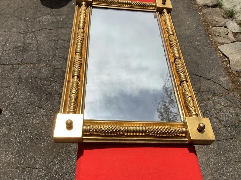 Rare Antique American Classical Gilt Pier Mirror 1800s ~(40"H x 25"W x 4"L) - 8