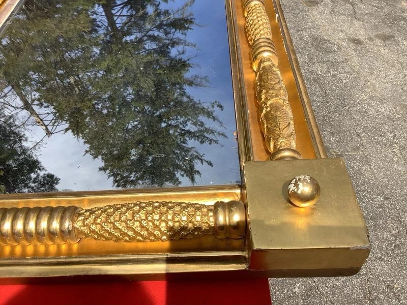 Rare Antique American Classical Gilt Pier Mirror 1800s ~(40"H x 25"W x 4"L) - 9