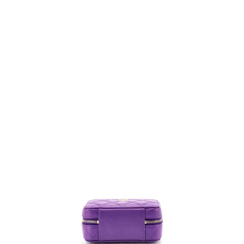 Chanel Woven Chain Top Handle Vanity Case Quilted Lambskin Mini - 4