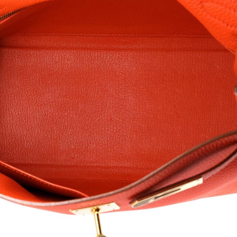 Hermes Kelly Handbag Orange Togo with Gold Hardware 28 - 6