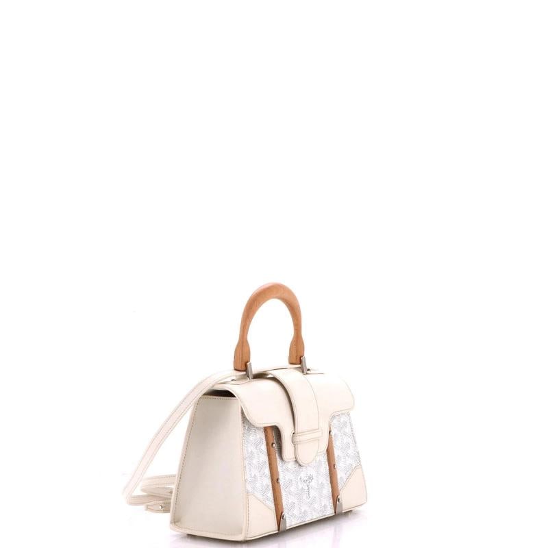Goyard Structured Saigon Top Handle Bag Coated Canvas with Leather Mini - 2
