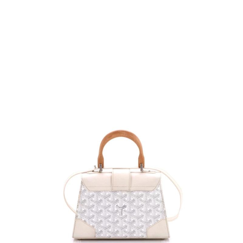 Goyard Structured Saigon Top Handle Bag Coated Canvas with Leather Mini - 3