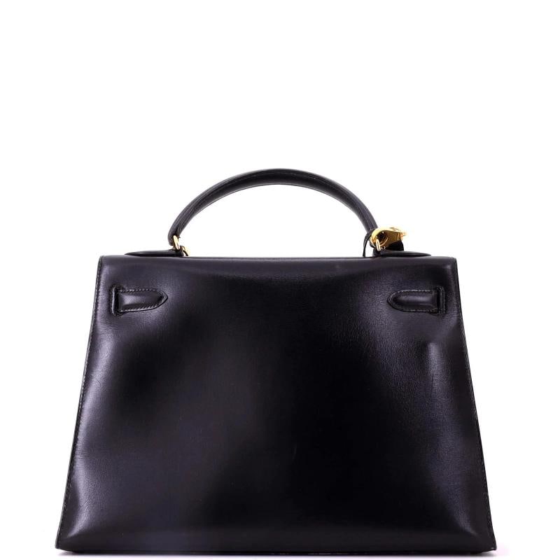 Hermes Kelly Handbag Black Box Calf with Gold Hardware 32 - 3