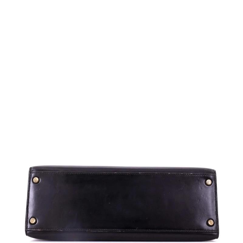 Hermes Kelly Handbag Black Box Calf with Gold Hardware 32 - 4