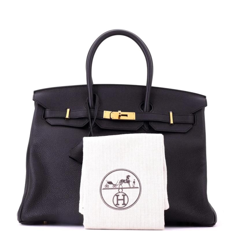 Hermes Birkin Handbag Black Togo with Gold Hardware 35 - 2