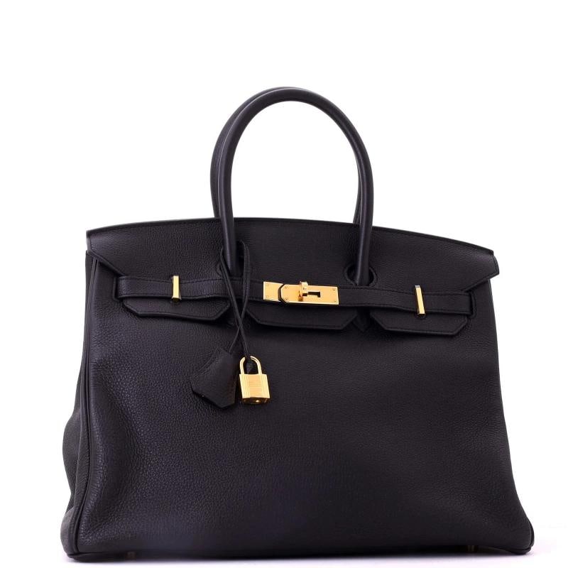Hermes Birkin Handbag Black Togo with Gold Hardware 35 - 3