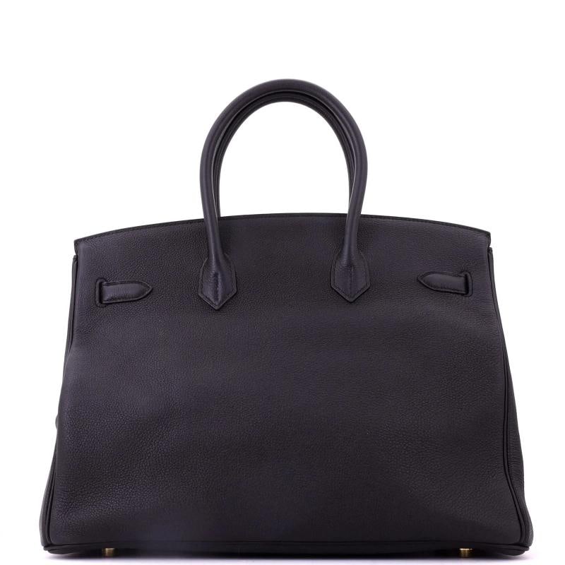 Hermes Birkin Handbag Black Togo with Gold Hardware 35 - 4