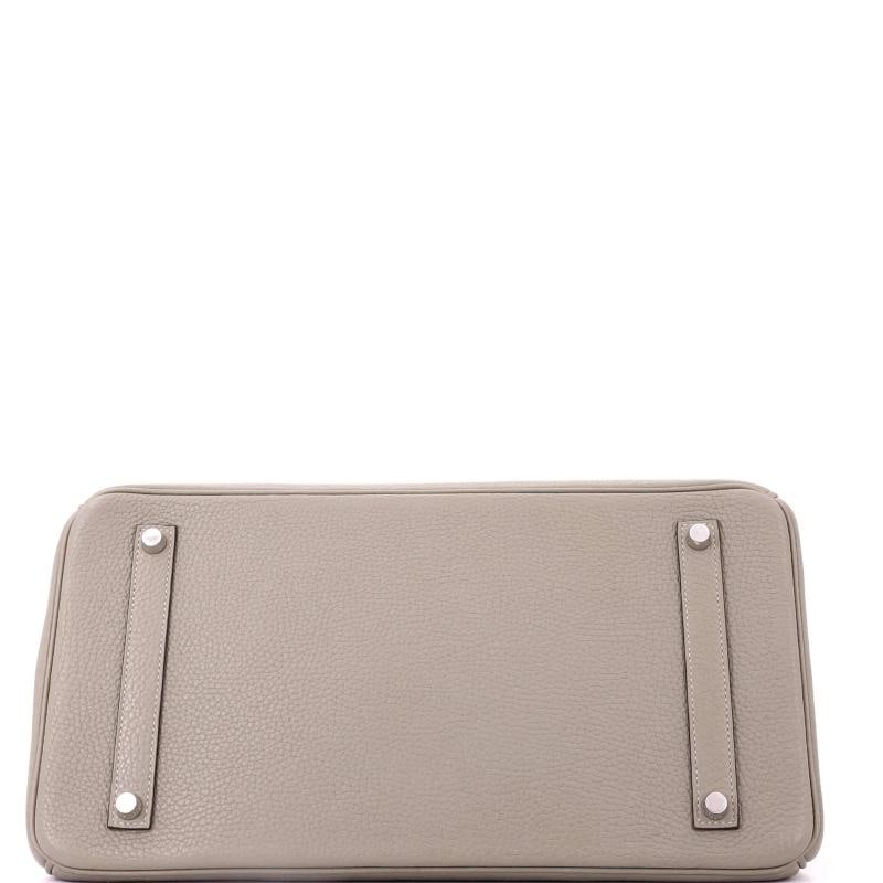 Hermes Birkin Handbag Clemence with Palladium Hardware 35 - 4