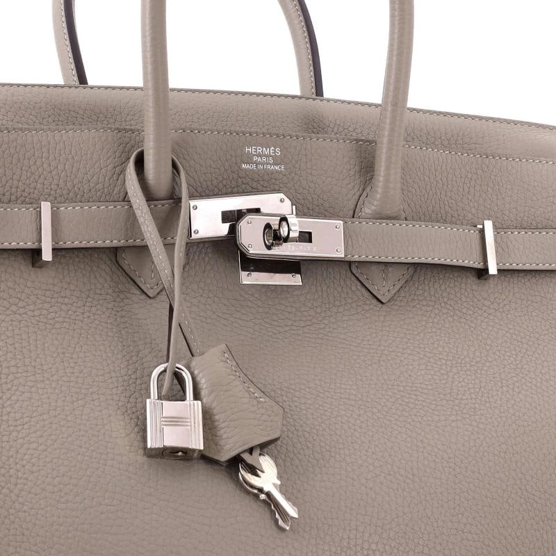 Hermes Birkin Handbag Clemence with Palladium Hardware 35 - 6