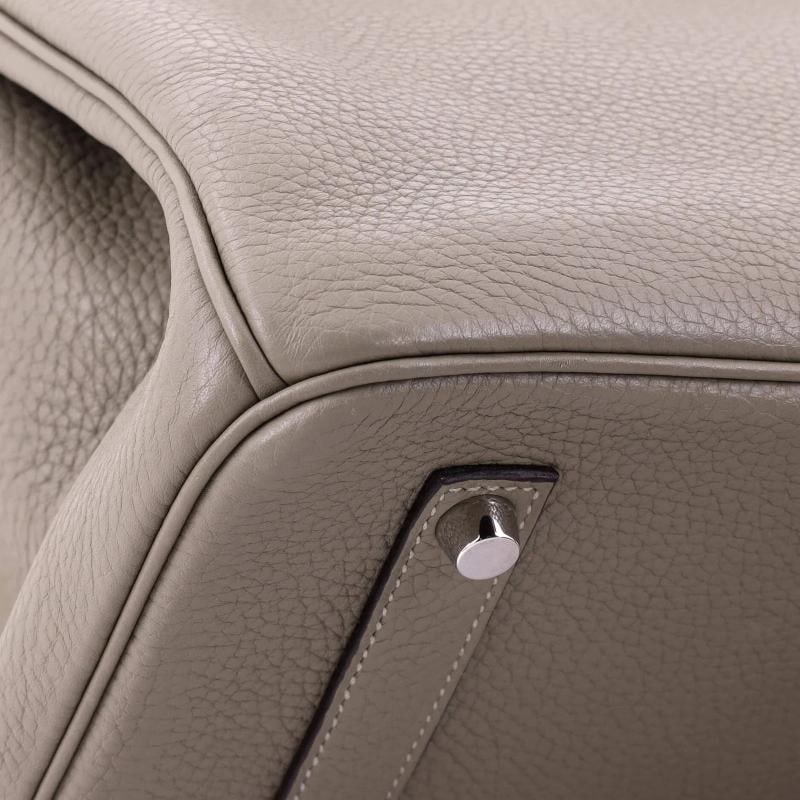 Hermes Birkin Handbag Clemence with Palladium Hardware 35 - 7