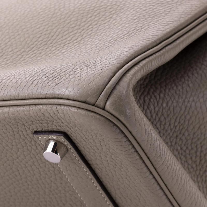 Hermes Birkin Handbag Clemence with Palladium Hardware 35 - 8