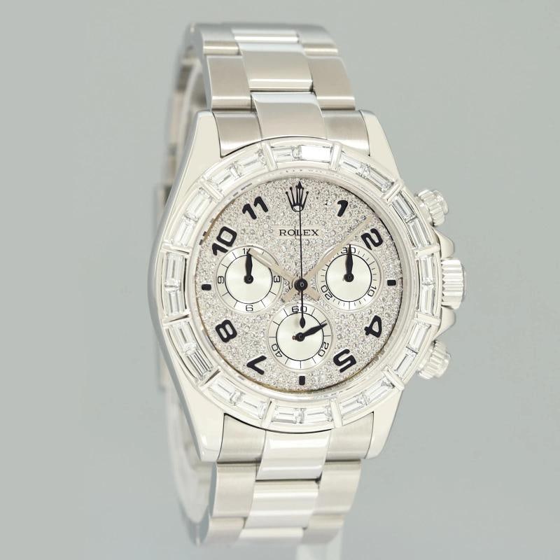 Rolex Daytona 116520 Pave Diamond Baguette Steel Chrono 40mm Watch Box - 3