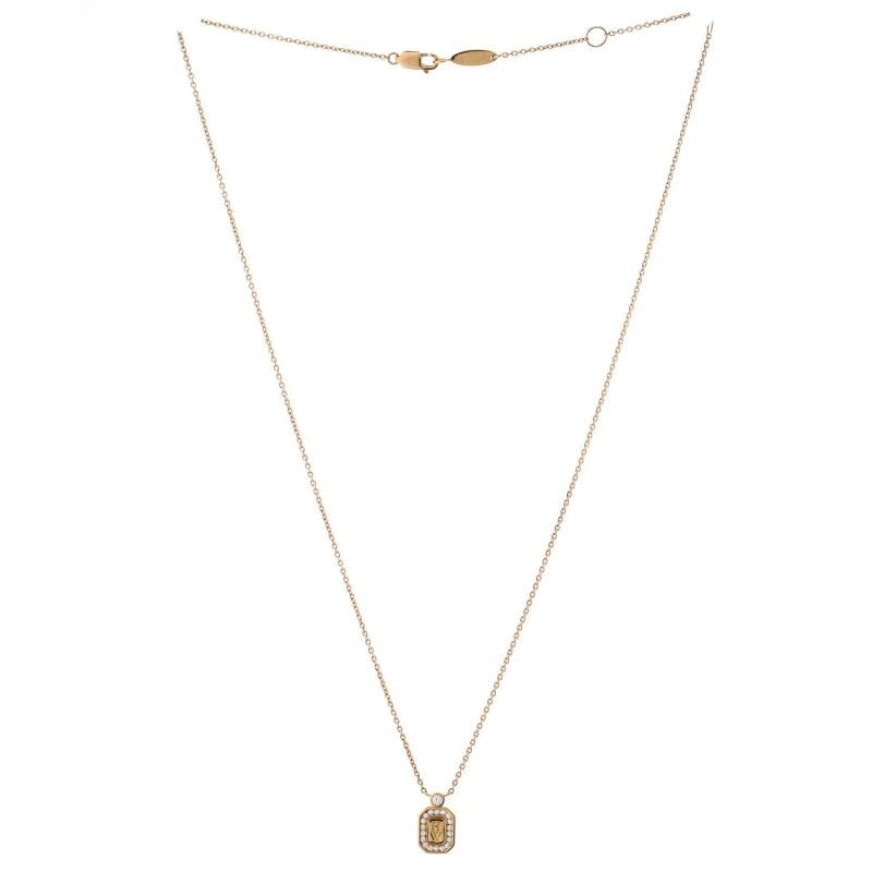 Harry Winston HW Logo Pendant Necklace 18K Yellow Gold with Diamonds - 2