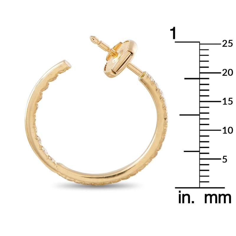 Tiffany & Co. Metro 18K Yellow Gold 0.50ct Diamond Hoop Earrings TI04-041626 - 5